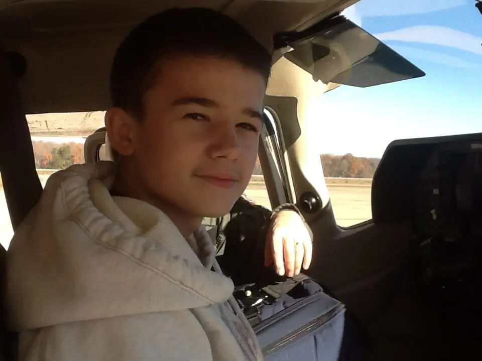 Gheorghe Ciobanu as a 12-year-old on his first Civil Air Patrol orientation flight