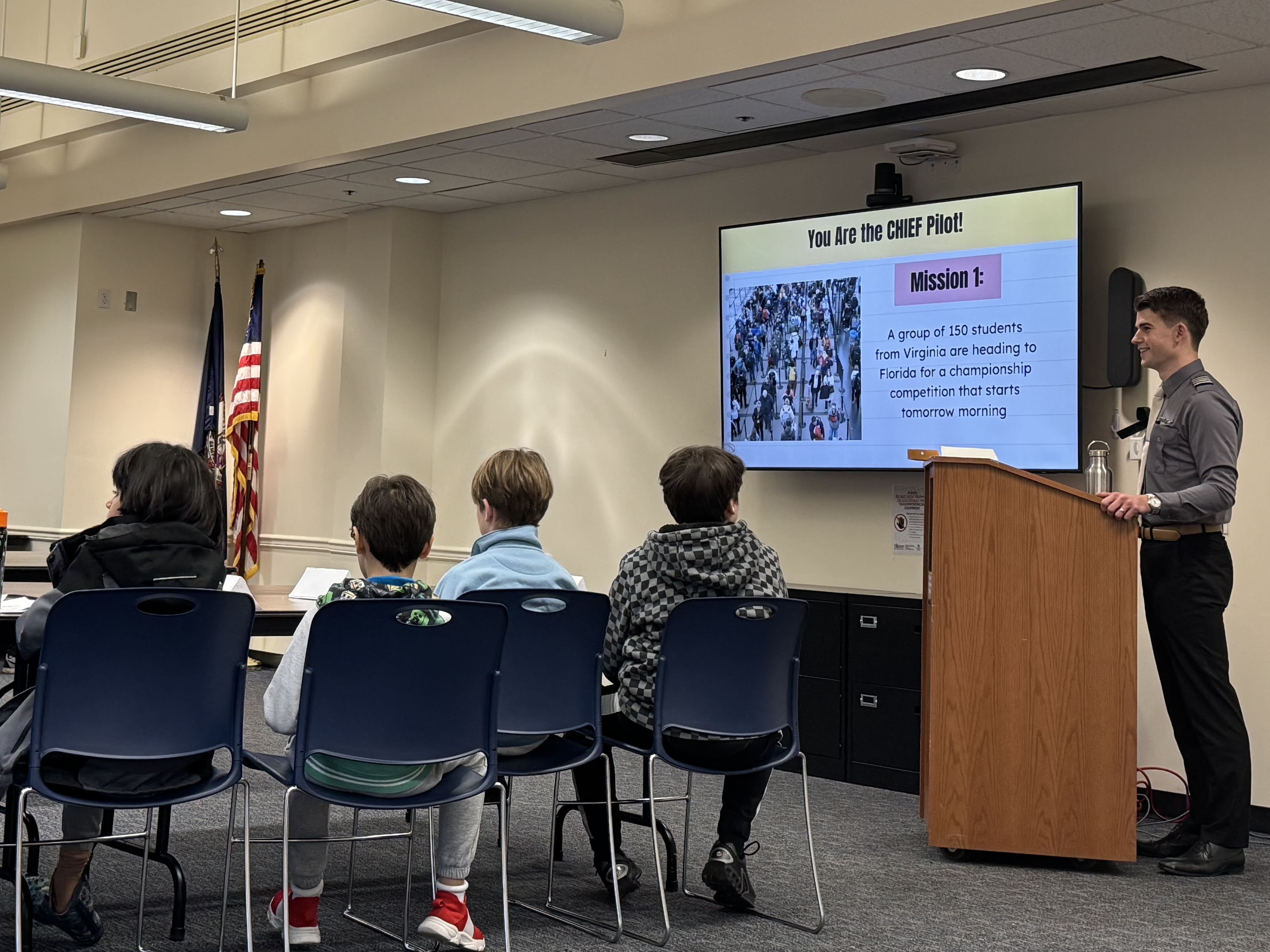 Instructor leading class